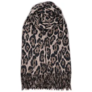 malito - Damen Modeschal - weicher XXL Viskosemix Kaschmir Schal - Winterschal Leo-Print modern & lang - Pashmina Stola Animalprint S605 - (Beige) - Einheitsgröße
