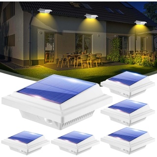 KEENZO LED Dachrinnenleuchte 6Stück 40LEDs Dachrinnen Solarleuchte für den Außenbereich, Warmweiß weiß