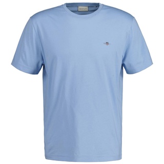 GANT Herren T-Shirt - REGULAR SHIELD, Rundhals, kurzarm, Baumwolle, Stickerei Hellblau 5XL