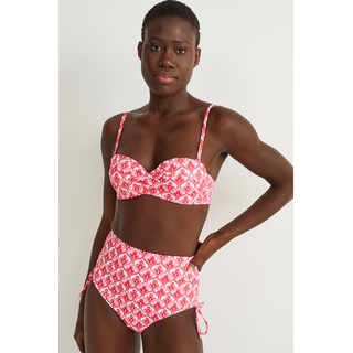 Bikini-Hose-High Waist-LYCRA® XTRA LIFETM-geblümt, Pink, 36