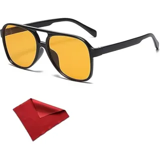 DYOUen Polarisiert Sonnenbrille Vintage Klassisch 70er Pilotenbrille UV400 Schutz Retro Herren Orange Fliegerbrille fur Männer und Frauen Weihnachten - 65 millimetri