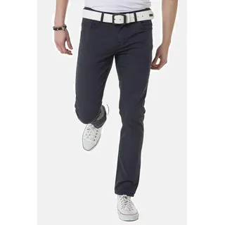Stoffhose CIPO & BAXX "Hose", Herren, Gr. 31, Länge 32, blau (navyblau), 49% Baumwolle, 31% Polyester, 17% Viskose, 3% Elasthan, kariert, slim fit lang, Hosen Stoffhose, mit dezentem Karomuster, CD724