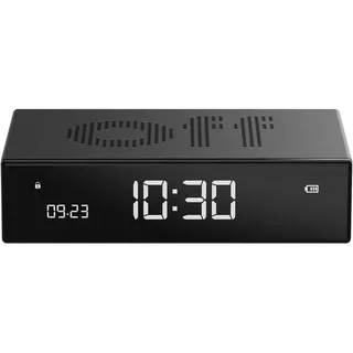 Lexon LR152N Digitalwecker Flip Premium Wecker Schwarz