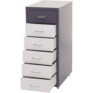 Mendler Boston Rollcontainer 69x28x41 cm dunkelgrau