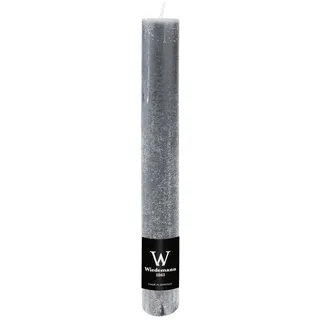 Wiedemann Kerzen Stabkerze durchgefärbt Marble Rustic Grau 250 x Ø 35 mm, 1 Stück