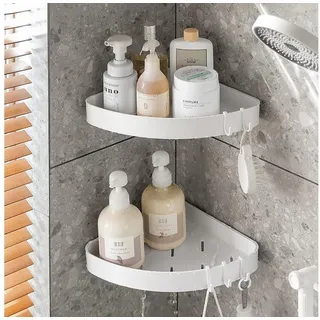 luxuskollektion Eckregal Duschablage ohne Bohren Hängen Weiß 2er-Pack, Badezimmer