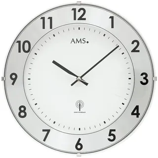 AMS Funkwanduhr 30 silber 5948