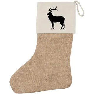 Weihnachtsstrumpf Hirsch Silhouette Geschenkidee Hirsch Geschenk Präsent Mitbrin