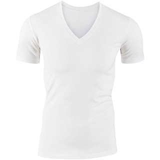 CALIDA Herren Unterhemd Evolution, weiß aus Baumwolle und Elastan, mit V-Ausschnitt, Größe: 56