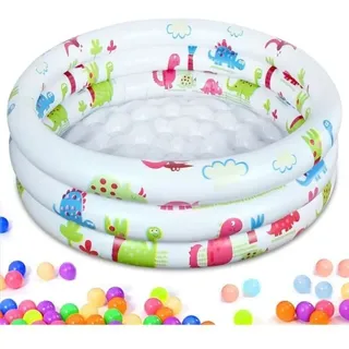 (weiß) Aufblasbares Kinderbecken, Rundes Aufblasbares Becken 90x22cm, Für Drinnen Und Draußen