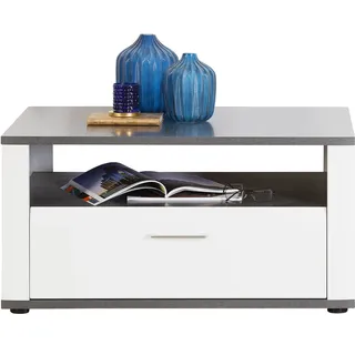 Luca Bessoni Couchtisch - weiß-grau - Hochglanz - 90 cm