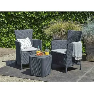 Allibert Gartenmöbel-Set Iowa  (4 -tlg., Kunststoff, 100% Polyester, Anthrazit)