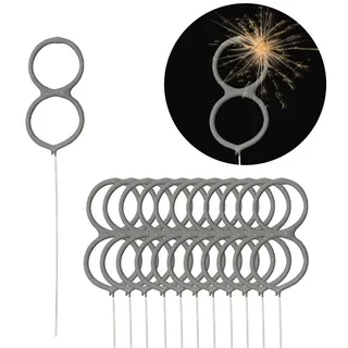 CEPEWA Geburtstagskerze Wunderkerze Zahl Acht 2er Set Brenndauer 30-35 sek. Sternsprüher