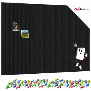 ALLboards Filz-Wandpaneele 120 x 80 cm Schwarz