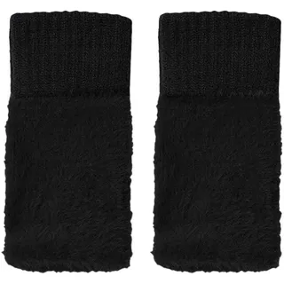 Damen Winterhandschuhe Warme Strickhandschuhe Thermohandschuhe Winter mit Fleece für Damen Winter Geschenke, Fingerlose Handschuhe Dehnbar Armstulpen Pulswärmer Warme Fäustlinge (Black, One Size)