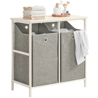 SoBuy Wäscheschrank mit 2 faltbaren Wäschekörben Weiß