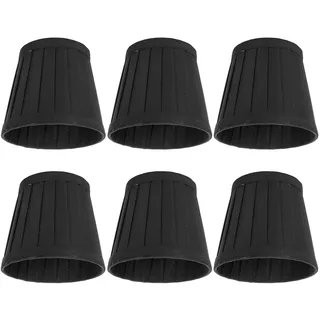 Kronleuchterschirme, kleine Lampenschirme zum Aufstecken von Glühbirnen, Lampenschirm aus Stoff, Lampenschirme für Tischlampen, 8,6 x 10,9 x 12,2 cm, 6er-Set (schwarz)