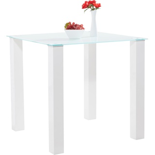 Esstisch INOSIGN Tische Gr. B/H/T: 80 cm x 76 cm x 80 cm, Breite 80 cm, weiß Esstisch Glas-Esstische Quadratische Esstische Küchentische Tisch in 2 Größen