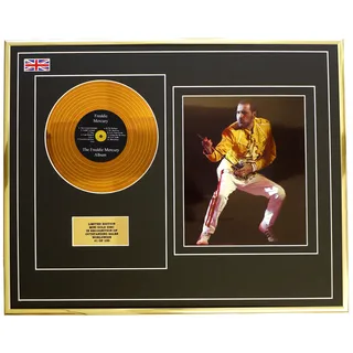 Everythingcollectible Freddie Mercury/MINI Metall Gold DISC & Foto Display/Limitierte Edition/COA/THE Freddie Mercury Album