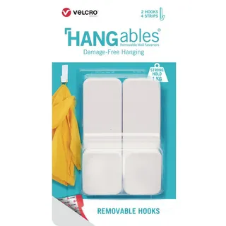 VELCRO® Mittlerer-Klebe-Haken 1kg, 2 St. wiederablösbar weiß Weiß Inhalt: 2St.
