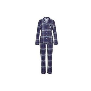 H.I.S Damen Pyjama dunkelblau-kariert Gr.32