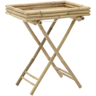 Livetastic Tabletttisch, Natur, Holz, Bambus, massiv, rechteckig, X-Form, 43x74 cm, Wohnzimmer, Wohnzimmertische, Beistelltische