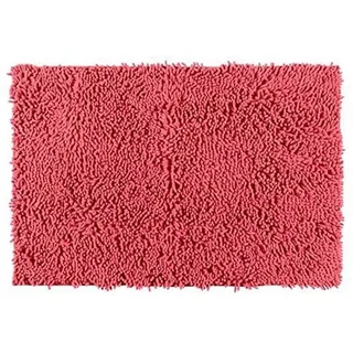 Wenko Badematte Chenille Coral - Badematte, Duschmatte, samtweich & rutschhemmend, Polyester, 50 x 80 cm, Coral