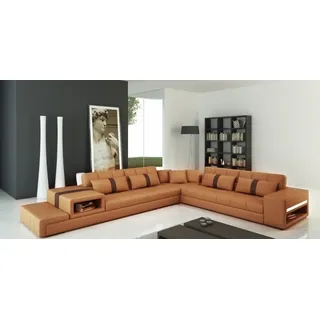 aea Eckcouch Leder Wohnlandschaft 2-Sitzer Braun