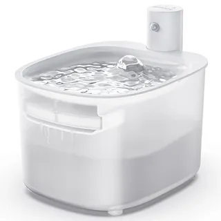Trinkbrunnen für Katze Kabellos, 2.6L Katzenbrunnen Kabellos mit Bewegungsmelder, Batteriebetrieben Katzentrinkbrunnen, 3000mAh, Leise Wasserpumpe, Katzenbrunnen für den Innenbereich