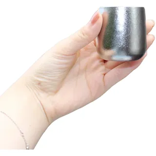 TIBROMTACK Titan Espressotassen, doppelwandige isolierte Espresso Shot Cup 1.8 fl oz Anzug für Espressomaschine Zubehör (Natural titanium)