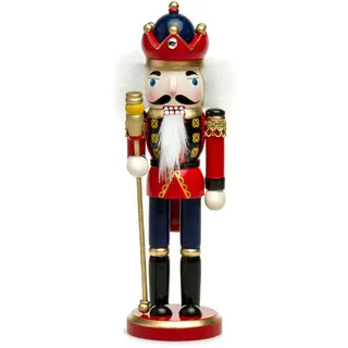 SIKORA Weihnachtsfigur NK-G Deko Nussknacker Figur aus Holz verschiedene Motive H:26cm blau|rot