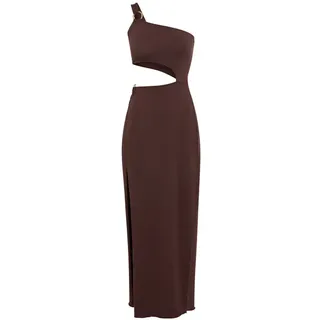 lscn by lascana One-Shoulder-Kleid Kleid unifarben dunkelbraun 42