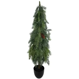 Kunstbaum Waldtannenbäumchen im Topf GA künstlicher Tannenbaum Kunsttanne Waldtannenbaum Weihnachtsbaum Tanne, Seidenblumen Roß, Höhe 90 cm, 100% PE Spritzgussverfahren - Größe: 90cm grün Ø 28 cm x 90 cm