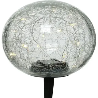 Kaemingk LED Solar Cracklekugel Gartendeko Gartenspieß 15 LED - Weiß
