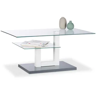 Couchtisch glas Rechteckiger Glastisch Moderner Abstelltisch stabil grau