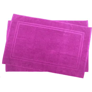 Julie Julsen 2er Pack 60 x 100 cm Badvorleger in Premium Qualität 900 gm2 in aktuellen Farben und 4 Größen aus Baumwolle Badematte Badteppich Duschvorleger Design Doppel Rahmen Pink