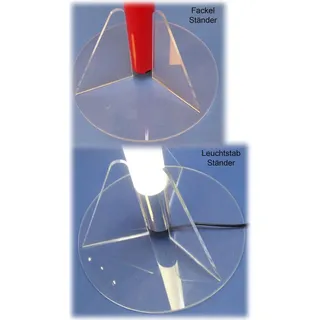 3938 Acryl Ständer Ø 250 mm Dreieck Winkel Leuchtstäbe Fackel-Leuchten - Türkis