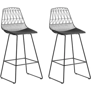 Beliani Barhocker Preston 2er Set Schwarz