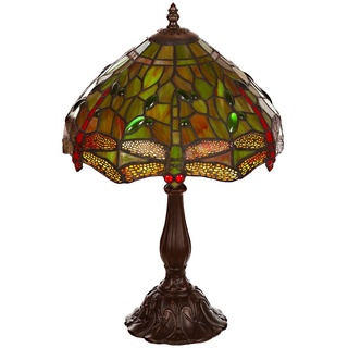 Birendy 12 Zoll Tischlampe Tiffany Libelle groß Motiv Lampe Dekorationslampe, Farbe:Tiff 176 Libelle gruen