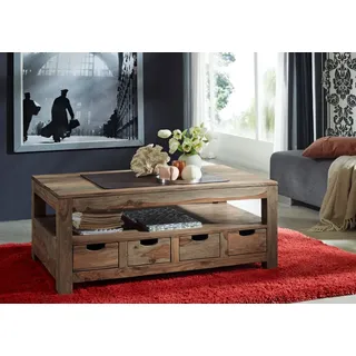 MASSIVMOEBEL24.DE Couchtisch Nature Grey Palisander 120 x 70 x 50 cm