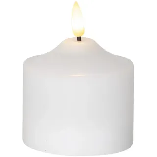 Star Trading LED Stumpenkerze 9,5 cm weiß