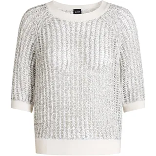 BOSS Pullover Fadiani grau / weiß M