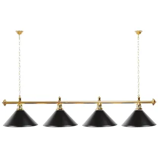 Four & More GmbH Billard Lampe 4-flg. E27 4 Schirme Schwarz/Gold