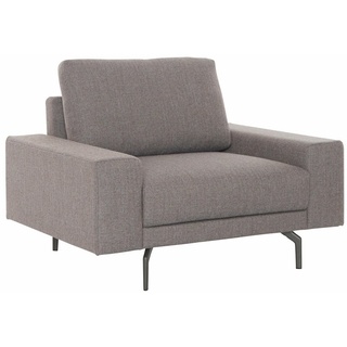 hülsta sofa Sessel hs.450, Armlehne breit niedrig, Alugussfüße in umbragrau, Breite 120 cm beige|braun