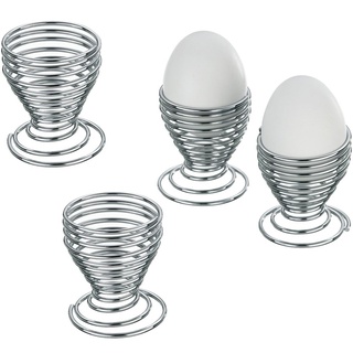 kela Eierbecher-Set Globul 4-teilig aus Metall verchromt, Chrom, Silber, 5 x 5 x 6 cm