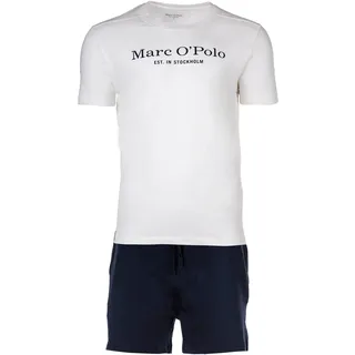 Marc O'Polo Shorty Herren Pyjama Set Weiß XXL