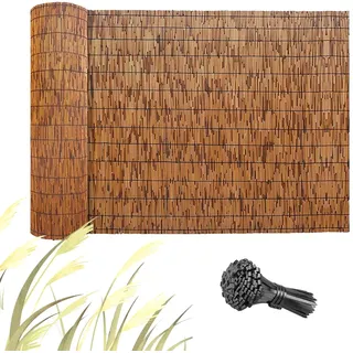 Garten Sichtschutz Bambus, Windschutz Schilfrohrmatte Zaun, Sichtschutzzaun 50 cm - 160 cm Hoch, Bambus Zaun Für Pool/Dach/Mauerabdeckung/Gartenzaun(50 * 300cm)