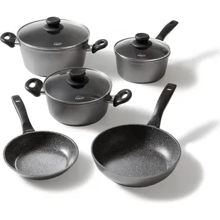 STONELINE Topf-Set Future«, Aluminiumguss, (Set, 8-tlg), Induktion grau|schwarz