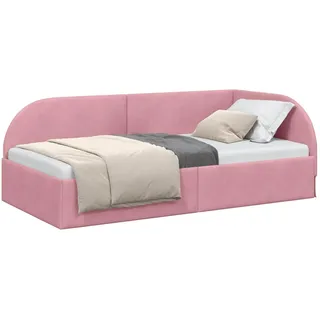 vidaXL Eckbettgestell 90 x 200 cm Rosa