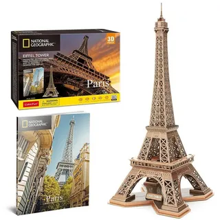 LuxusKollektion 3D-Puzzle 3D Puzzle Eiffelturm National Geographic 80 Teile, Puzzleteile braun|grau